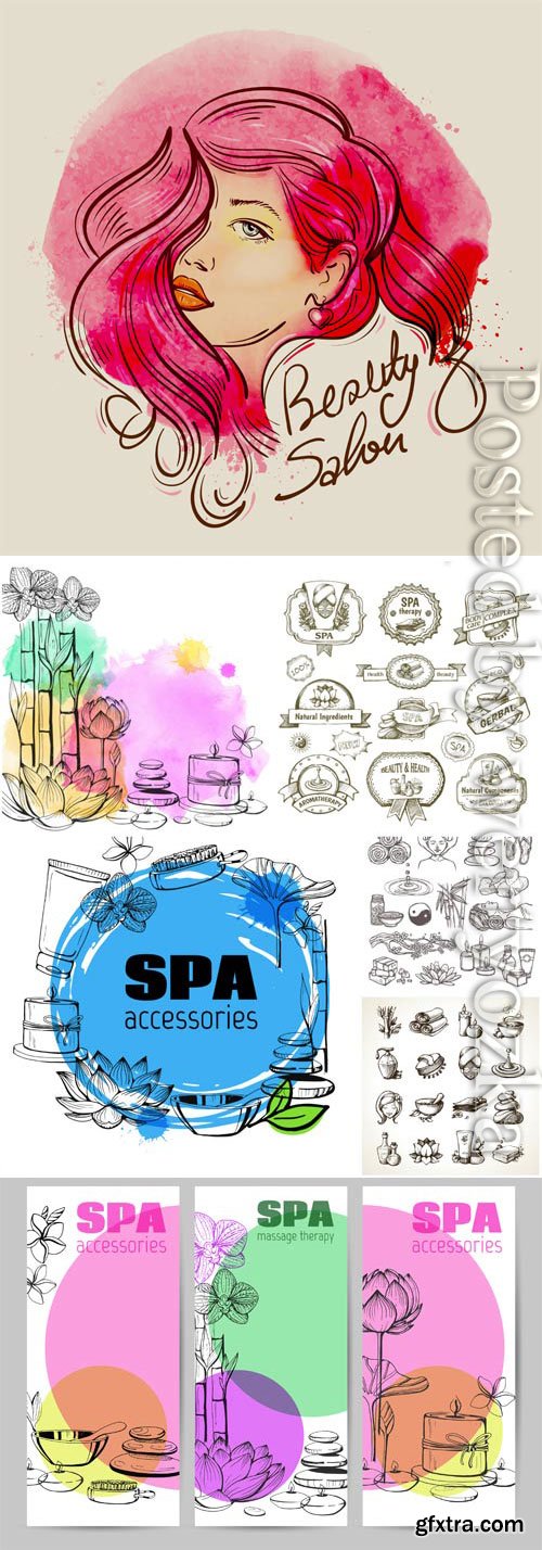 Spa elements for design, logos for salon in vector Spa elements for design, logos for salon in vector