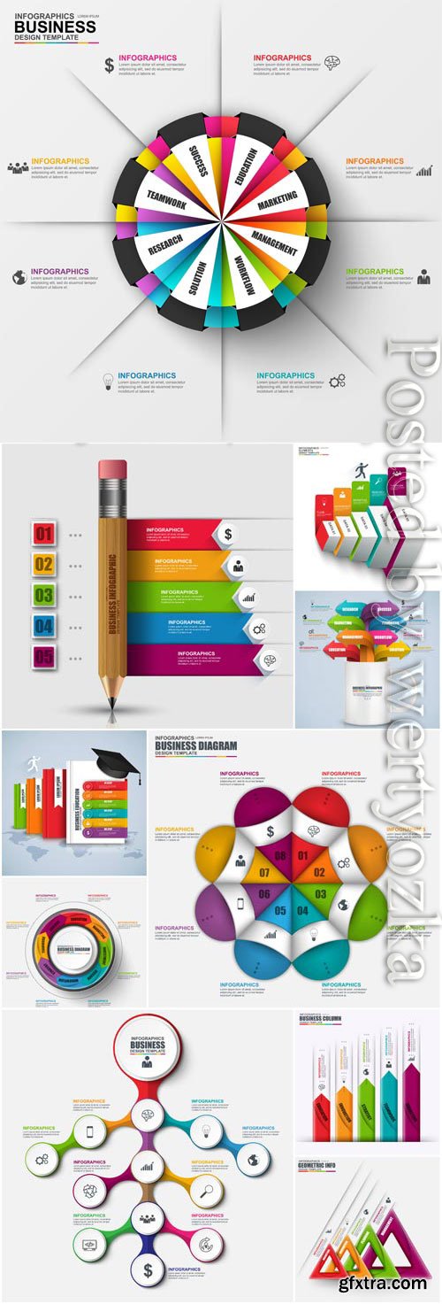 Colored infographics in vector Colored infographics in vector