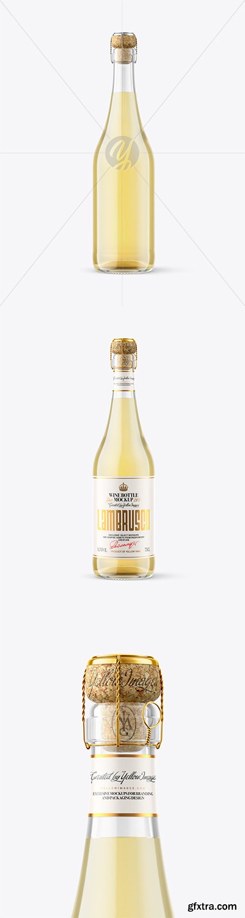Clear Glass Bottle w/ White Wine Mockup 79791