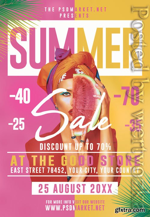 Summer sale event - Premium flyer psd template