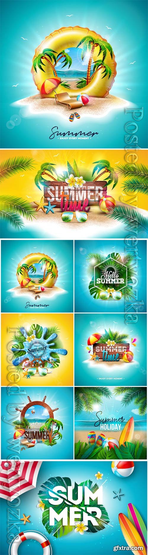 Vector summer time holiday vector illustration Vector summer time holiday vector illustration