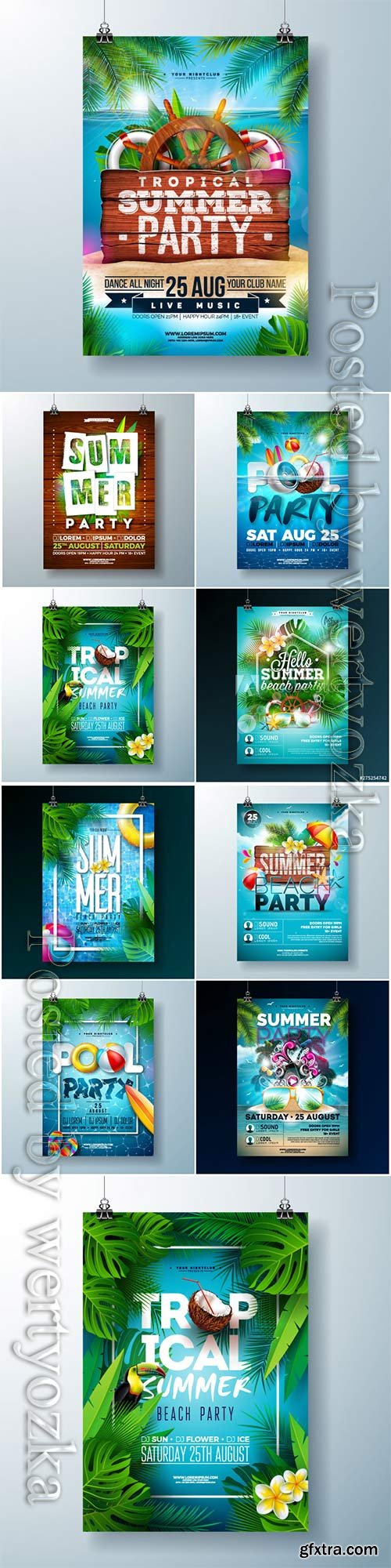 Summer beach party flyer vector design Summer beach party flyer vector design
