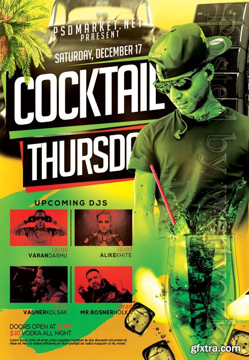 Cocktail thursday - Premium flyer psd template Cocktail thursday - Premium flyer psd template