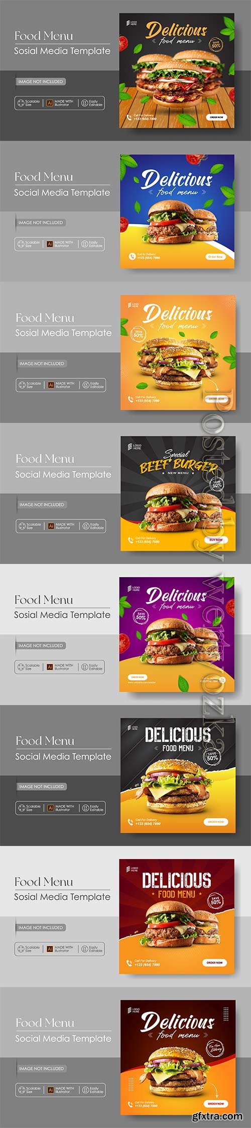 Burger food sosial media promotion and instagram design template Burger food sosial media promotion and instagram design template