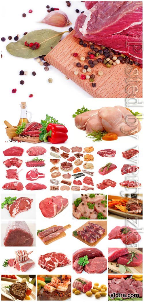 Fresh and fried meat stock photo Fresh and fried meat stock photo