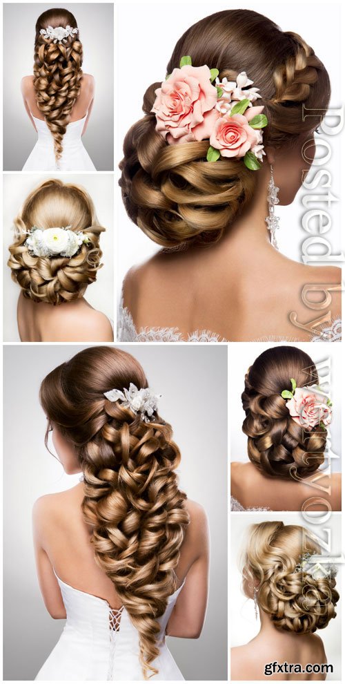 Wedding and evening hairstyles stock photo Wedding and evening hairstyles stock photo