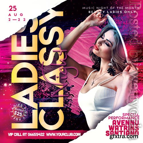 Ladies Classy Night Flyer PSD Template Ladies Classy Night Flyer PSD Template