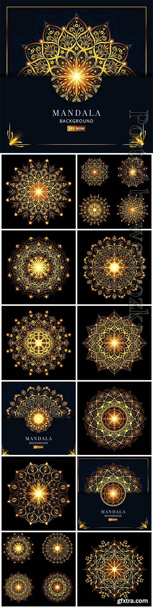 Set collection luxury mandala vector design Set collection luxury mandala vector design