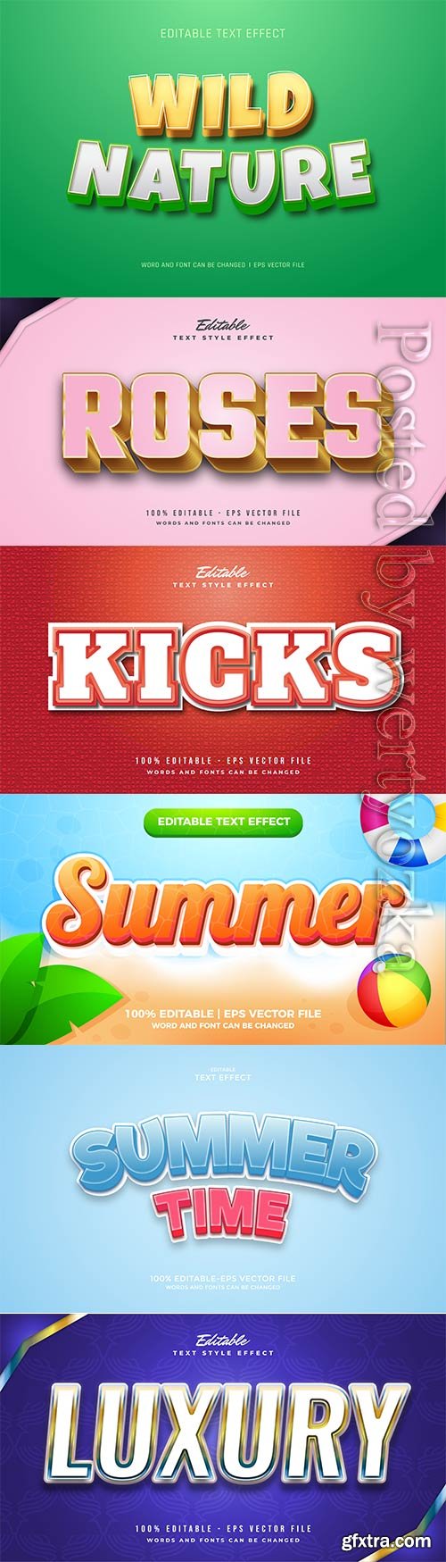 3d editable text style effect vector vol 458