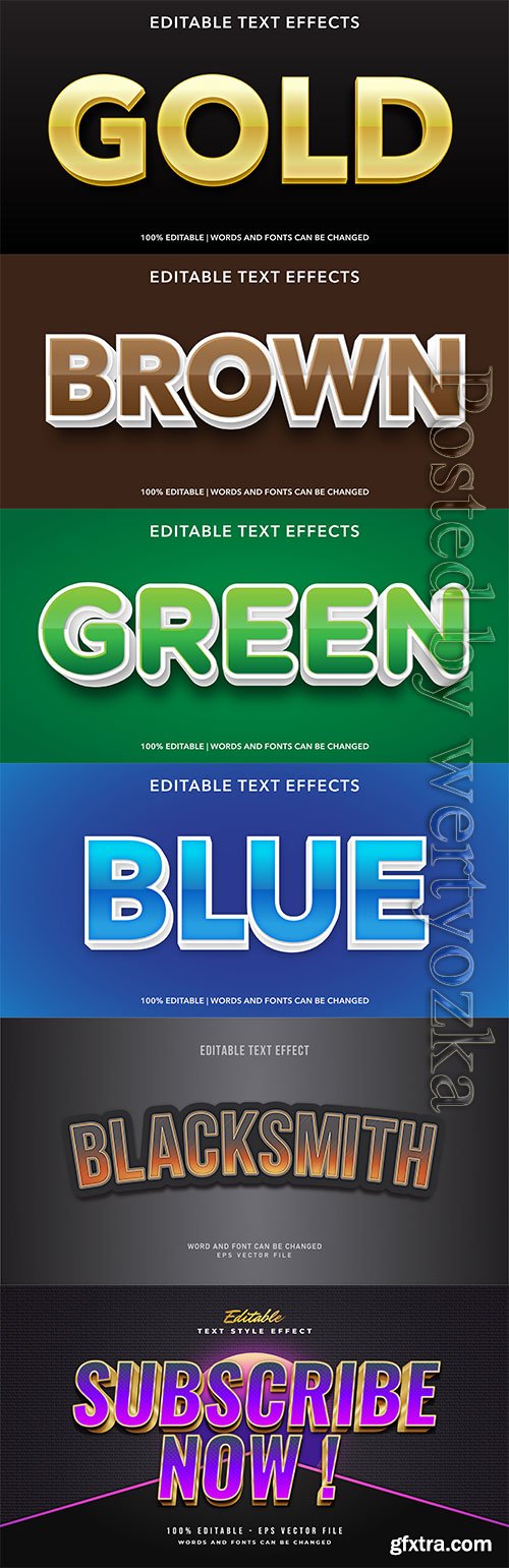 3d editable text style effect vector vol 459