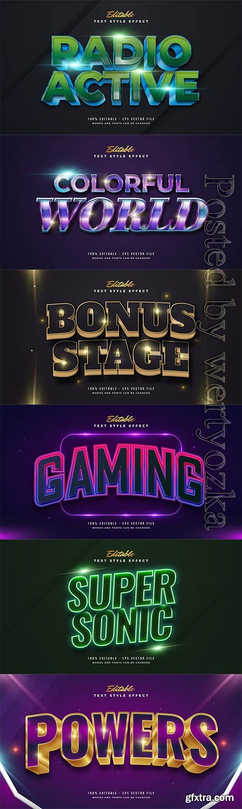 3d editable text style effect vector vol 460