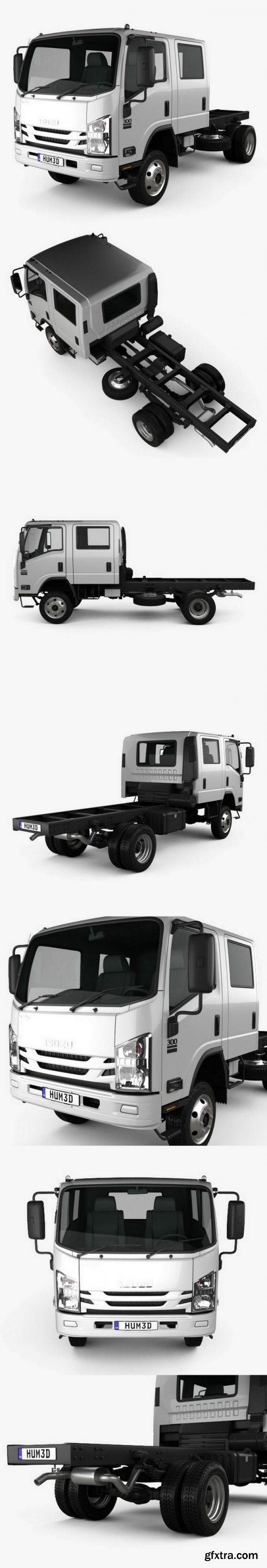 Isuzu NPS 300 Crew Cab Chassis Truck 2015 3D model