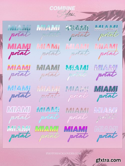 CreativeMarket - Miami Print Aesthetic PS Styles 6116756