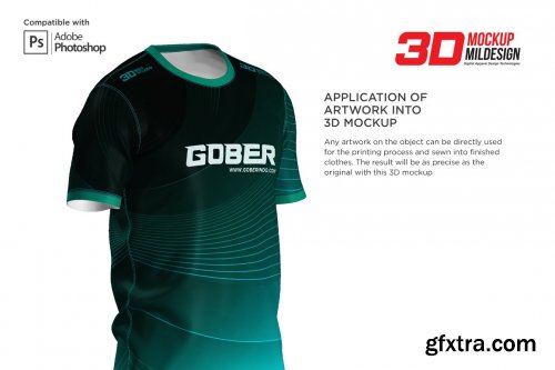 CreativeMarket - 3D Men's O-neck Jersey kit Mockup 6032462