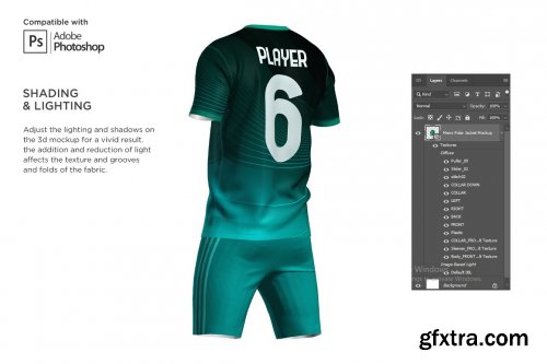 CreativeMarket - 3D Men's O-neck Jersey kit Mockup 6032462