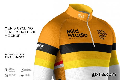 CreativeMarket - Men's Cycling Jersey Mockup 6168552