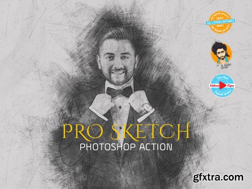 CreativeMarket - PRO SKETCH Photoshop Actions 6126837