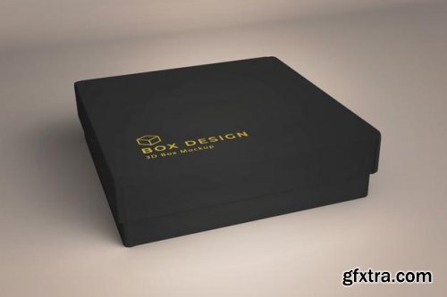Product box with decorated paper mockup