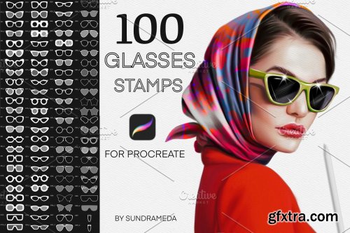 CreativeMarket - Glasses Stamps Brushes for Procreate 6146436