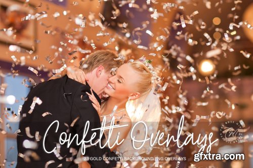 Gold Confetti overlays, confetti overlay