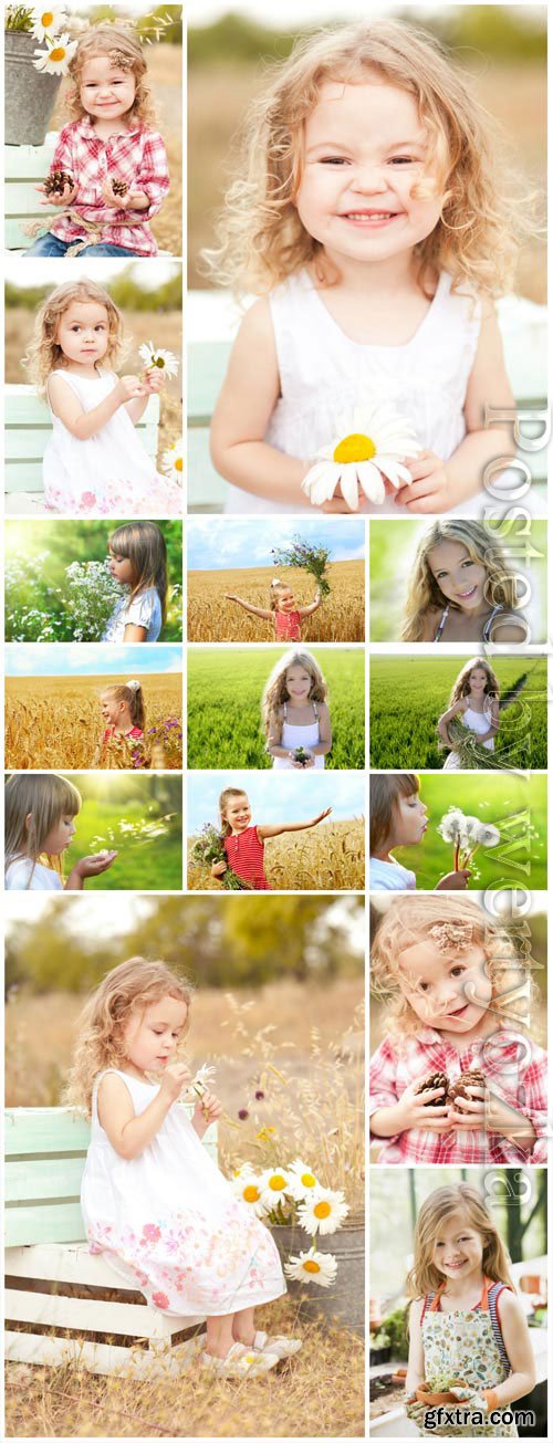 Children in nature stock photo