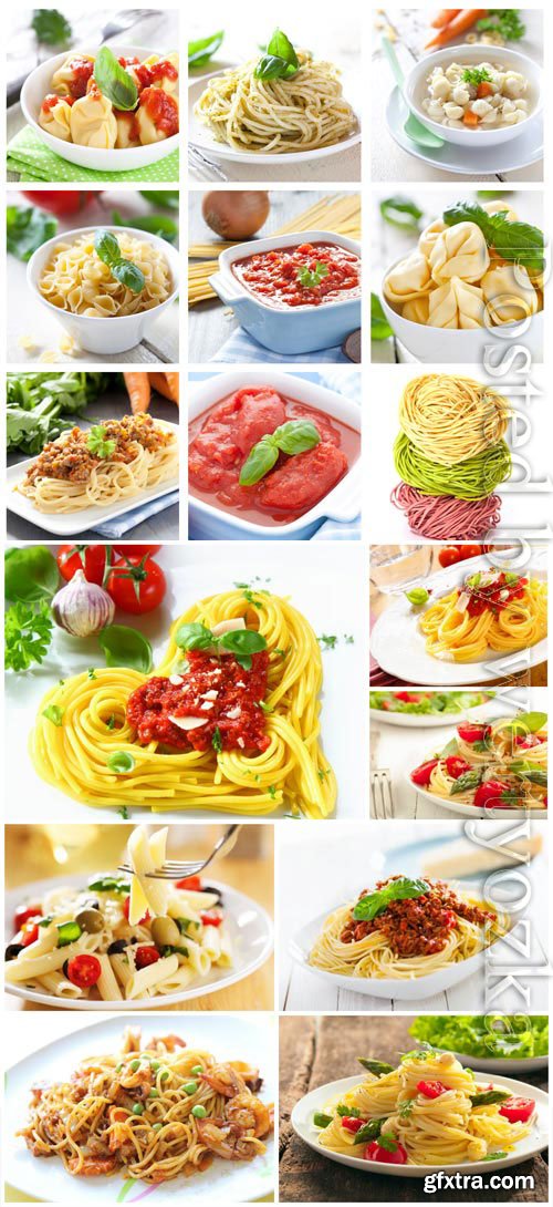 Types of pasta with vegetables stock photo Types of pasta with vegetables stock photo