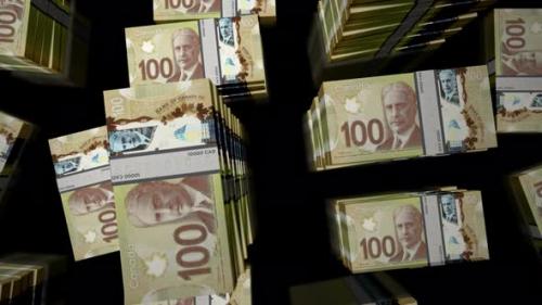 Videohive - Flight over the Canadian Dollar money banknote packs loop - 32384533 - 32384533