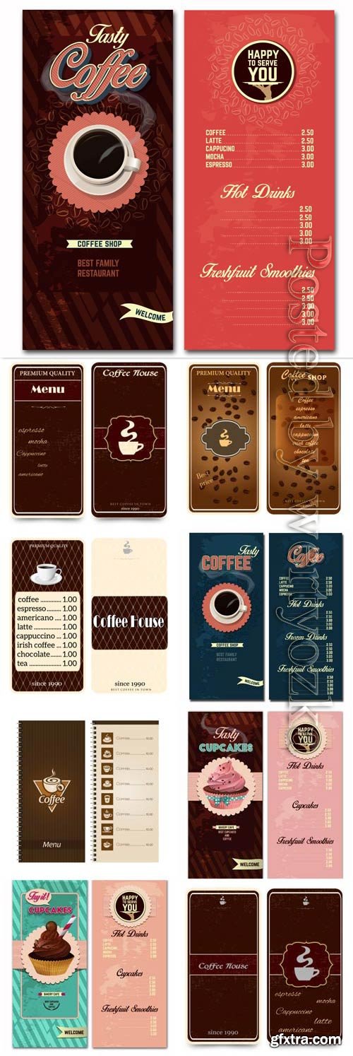 Coffee menu for cafe and restaurant in vector