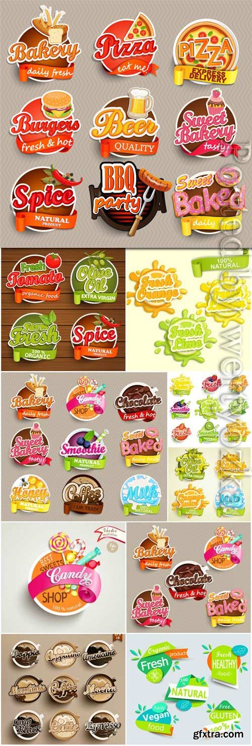 Vector food stickers