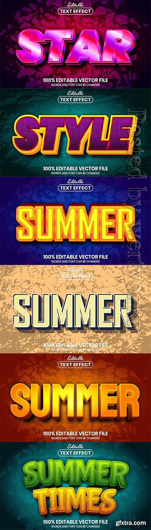 3d editable text style effect vector vol 472