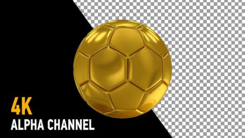 Videohive - 3D golden soccer ball rotating - 32438847 - 32438847