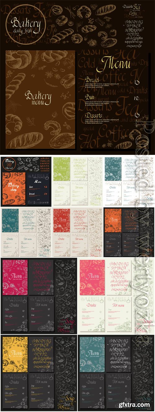 Vintage menus for cafe and restaurant in vector