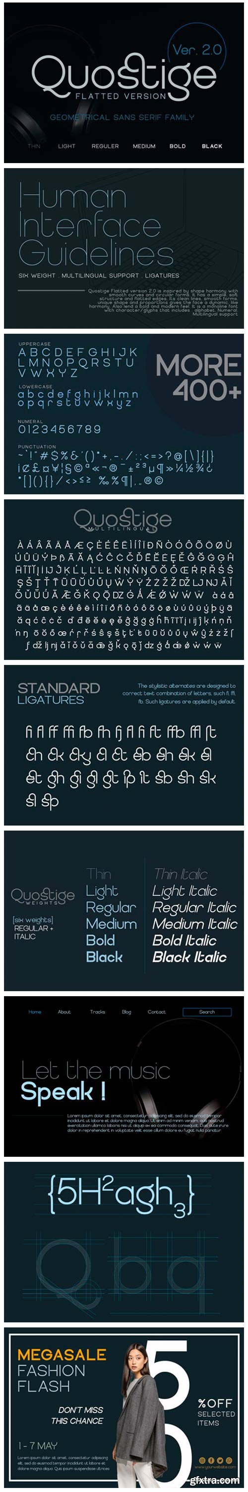 Quostige Flatted Font