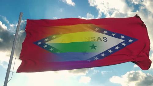 Videohive - Flag of Arkansas and LGBT - 32472098 - 32472098