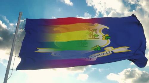 Videohive - Flag of Connecticut and LGBT - 32472137 - 32472137