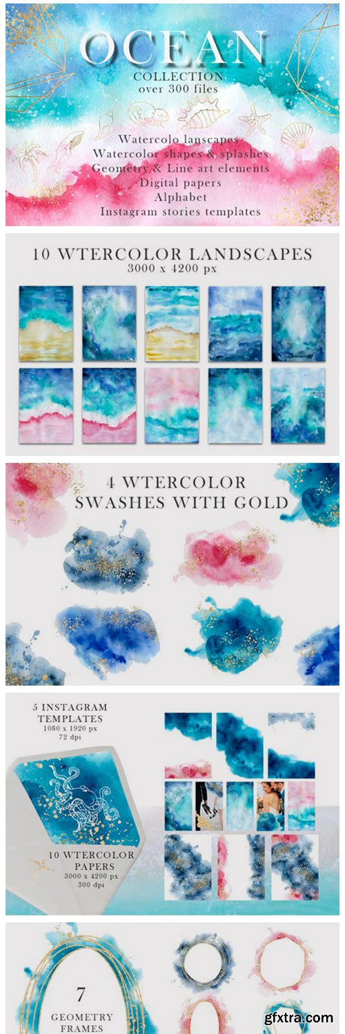 Ocean Watercolor Collection 1018812