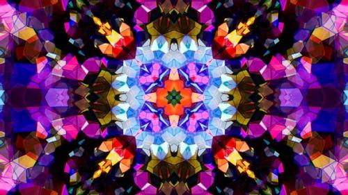 Videohive - Colorful Stained Glass Kaleidoscope Loop 4K 02 - 32483739 - 32483739