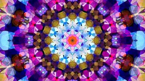 Videohive - Colorful Stained Glass Kaleidoscope Loop 4K 03 - 32483784 - 32483784
