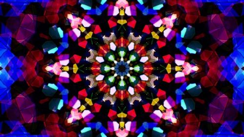 Videohive - Colorful Stained Glass Kaleidoscope Loop 4K 06 - 32483824 - 32483824