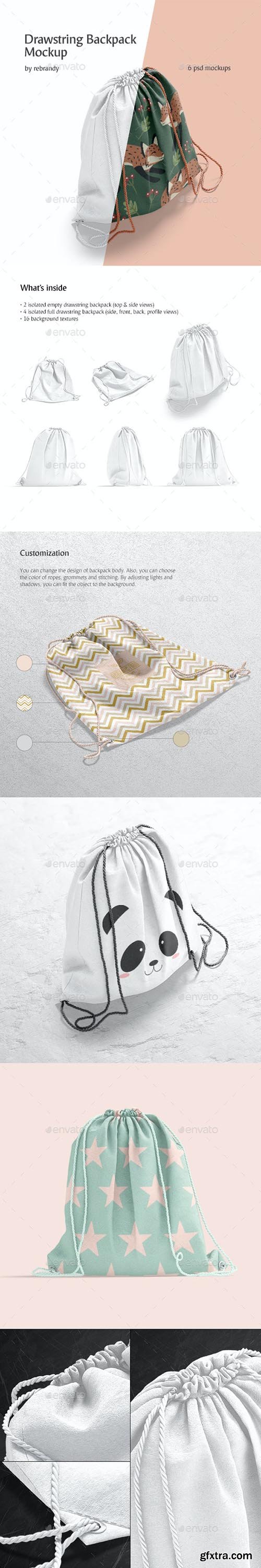 GraphicRiver - Drawstring Backpack Mockup 32409262
