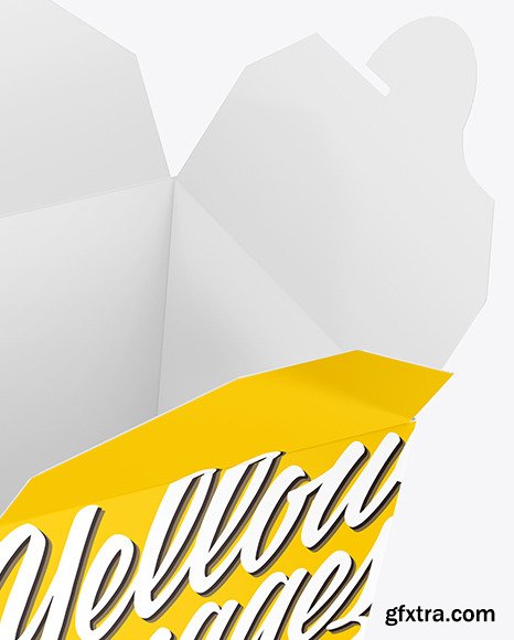 Opened Glossy Paper Noodles Box Mockup 84347