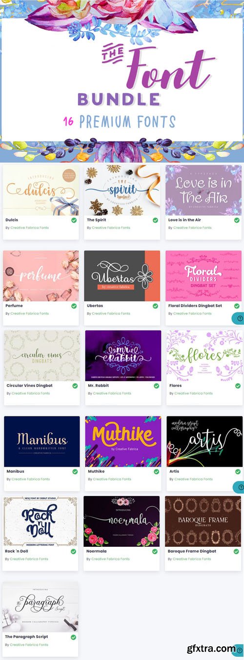 The Font Bundle - 16 Premium Fonts