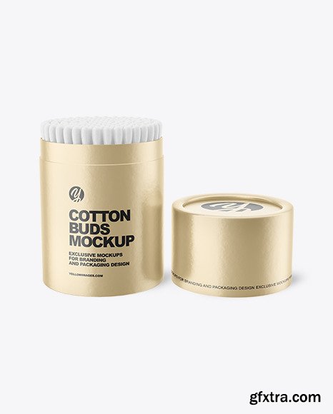 Metallic Tube With Cotton Buds Mockup 84592