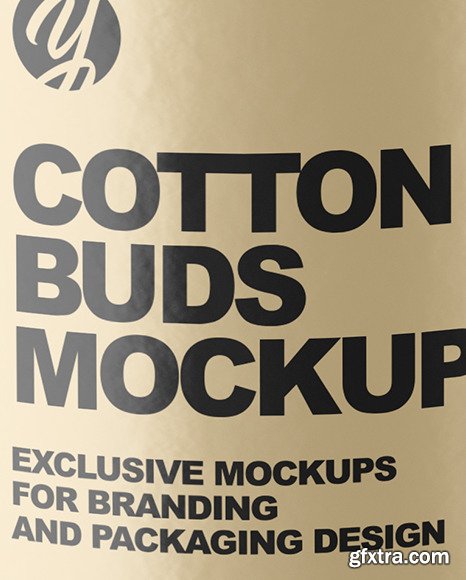 Metallic Tube With Cotton Buds Mockup 84592