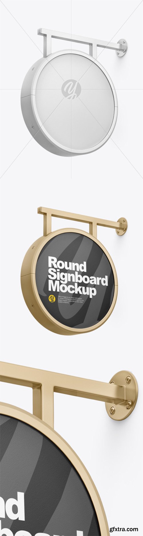 Metallic Round Signboard Mockup 80003 Metallic Round Signboard Mockup 80003