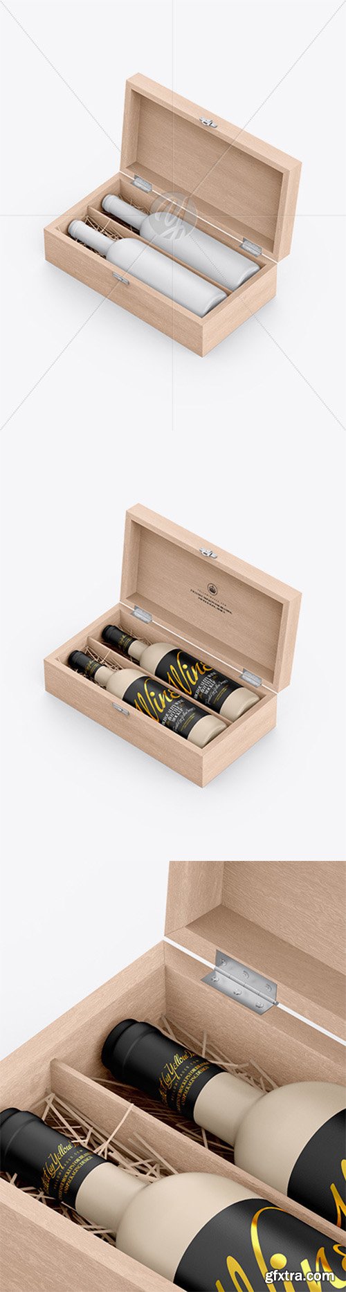 Wooden Box W/ Matte Bottles Mockup 80084