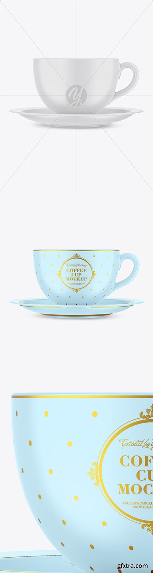 Matte Coffee Cup w/ Plate Mockup 80209