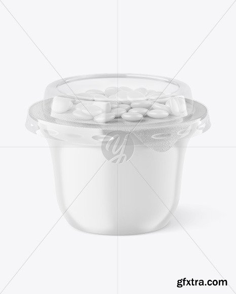 Matte Yoghurt Cup w/ Candy Mockup 84736