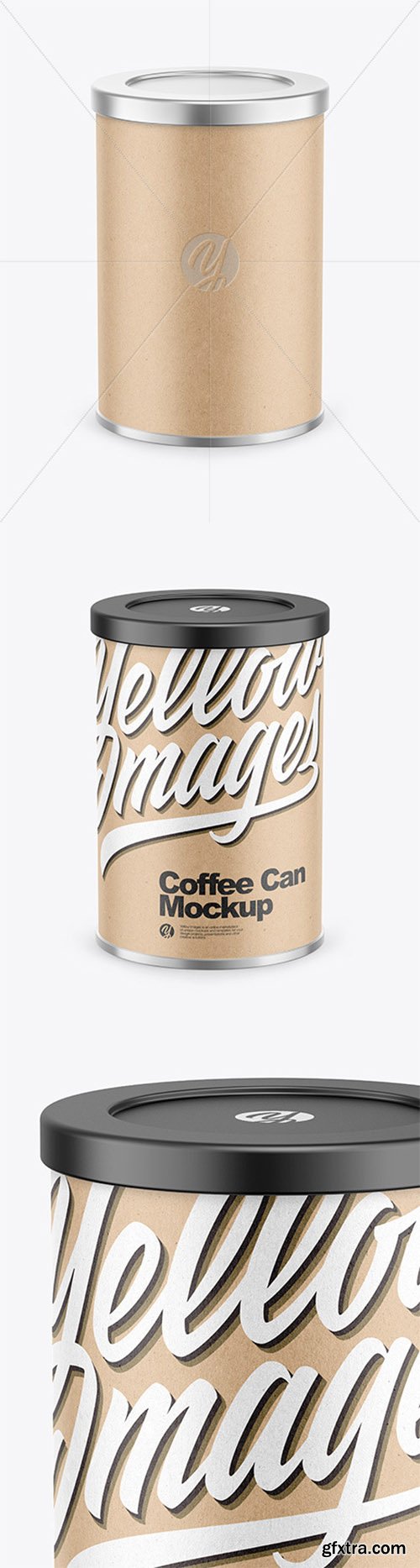 Coffee Tin Can with Kraft Finish Mockup 80479