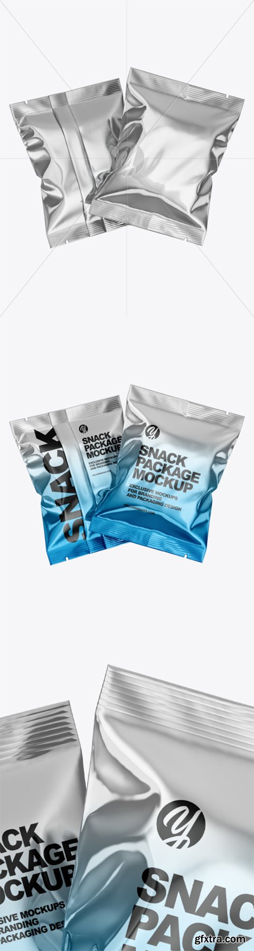 Two Metallic Snack Package Mockup 80510 Two Metallic Snack Package Mockup 80510